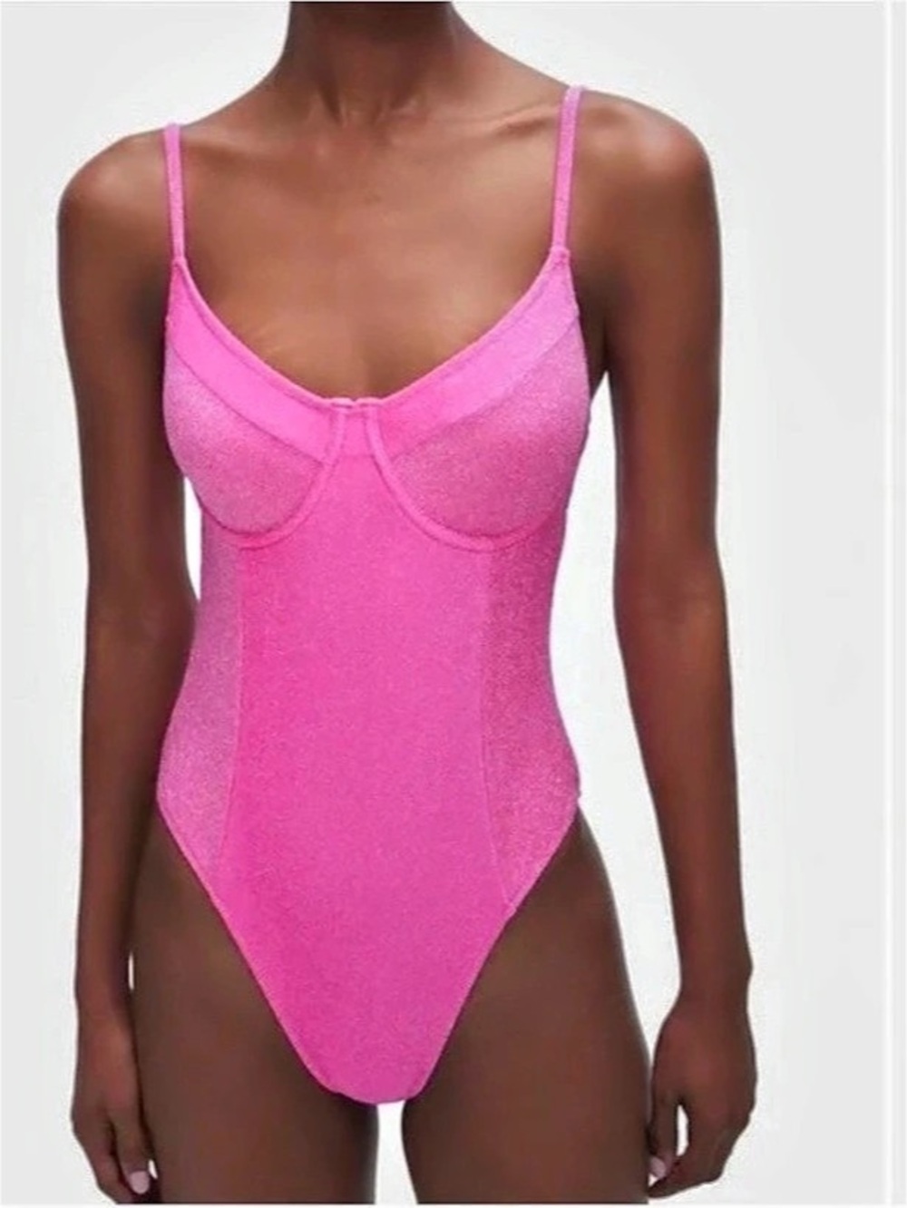 Good American Pink One-Piece Swimsuit